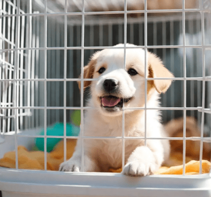 2个月小狗在笼子里总叫(幼犬晚上一直叫要管吗)