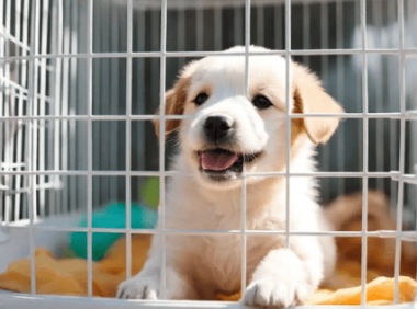 2个月小狗在笼子里总叫(幼犬晚上一直叫要管吗)